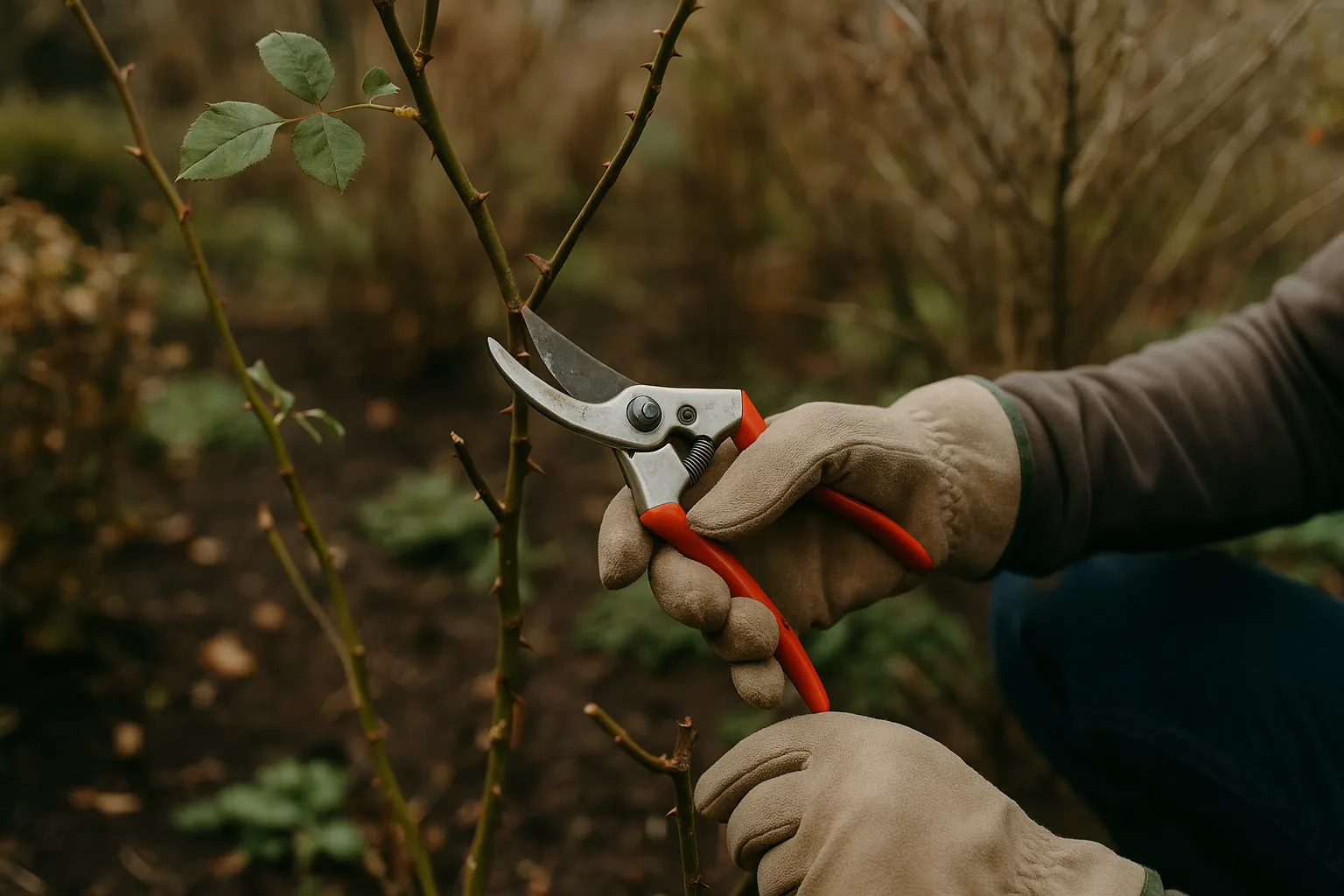 Frühjahrscheck Garten: Rückschnitt an Rosen und Ziersträuchern mit sauberem Werkzeug