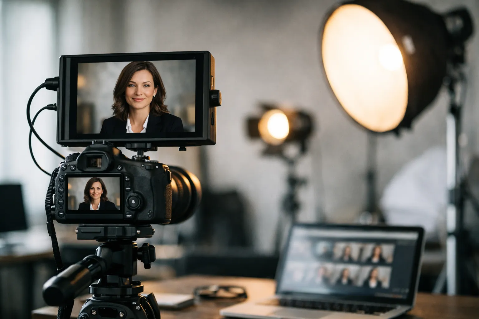 subtle smile and eye contact in professional headshot posing