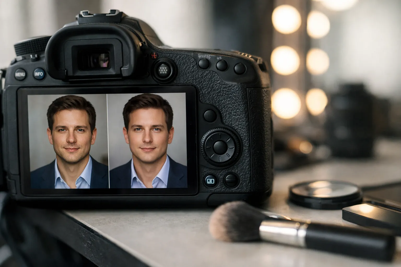 ai-generated headshots showing good versus poor skin texture realism