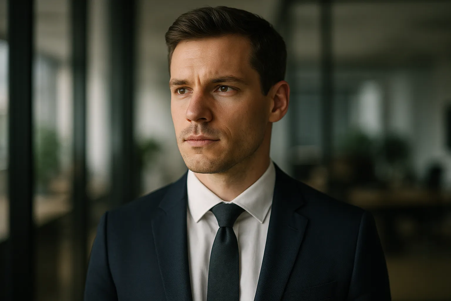 Beispielpose mit definierter Kieferlinie - business headshot erstellen