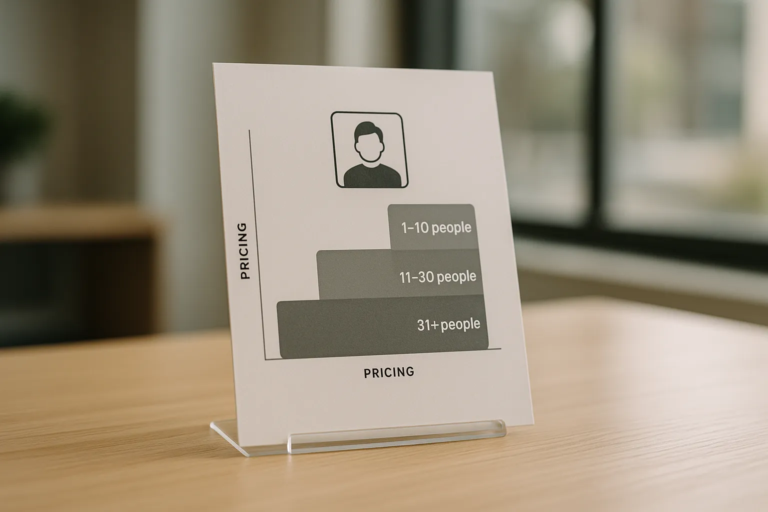 employee headshots pricing tiers across volume levels Example tiered chart for employee headshots pricing by team size