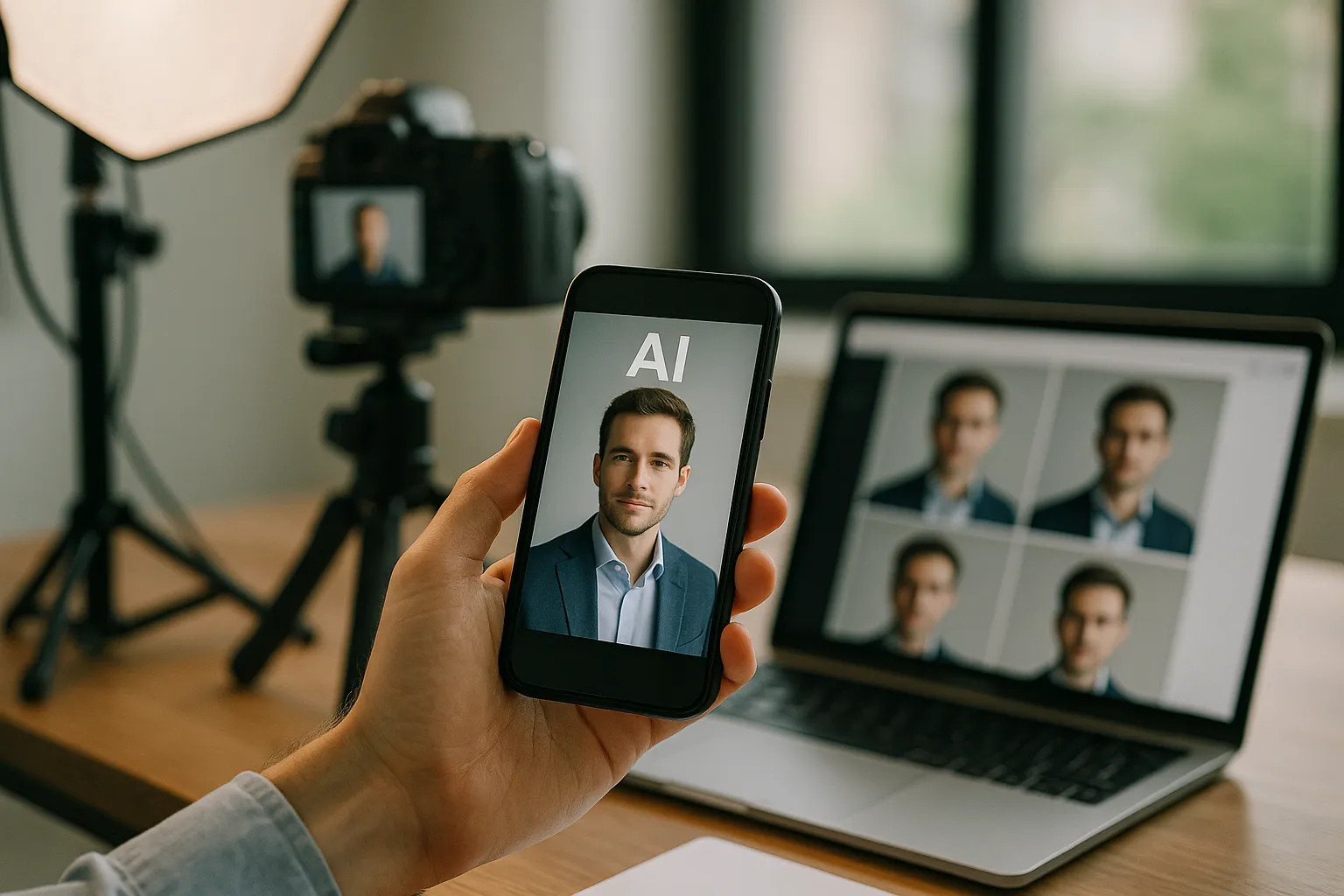 AI workflow for business portraits