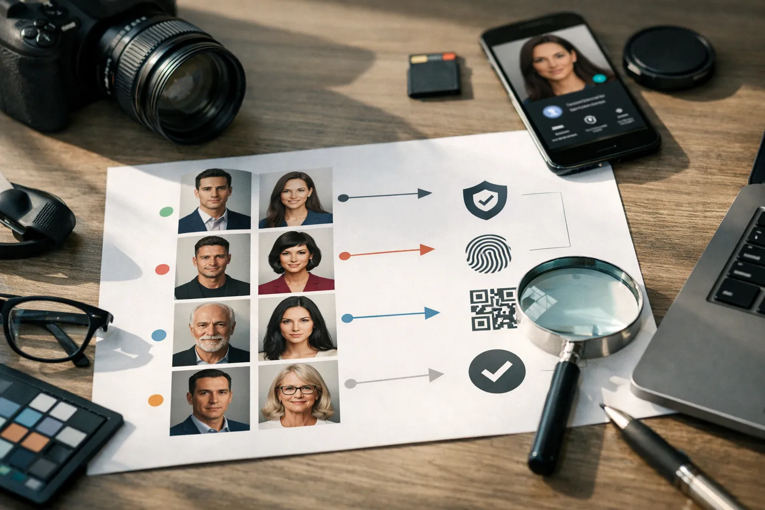 Diagram of synthetic portrait trends and provenance signals