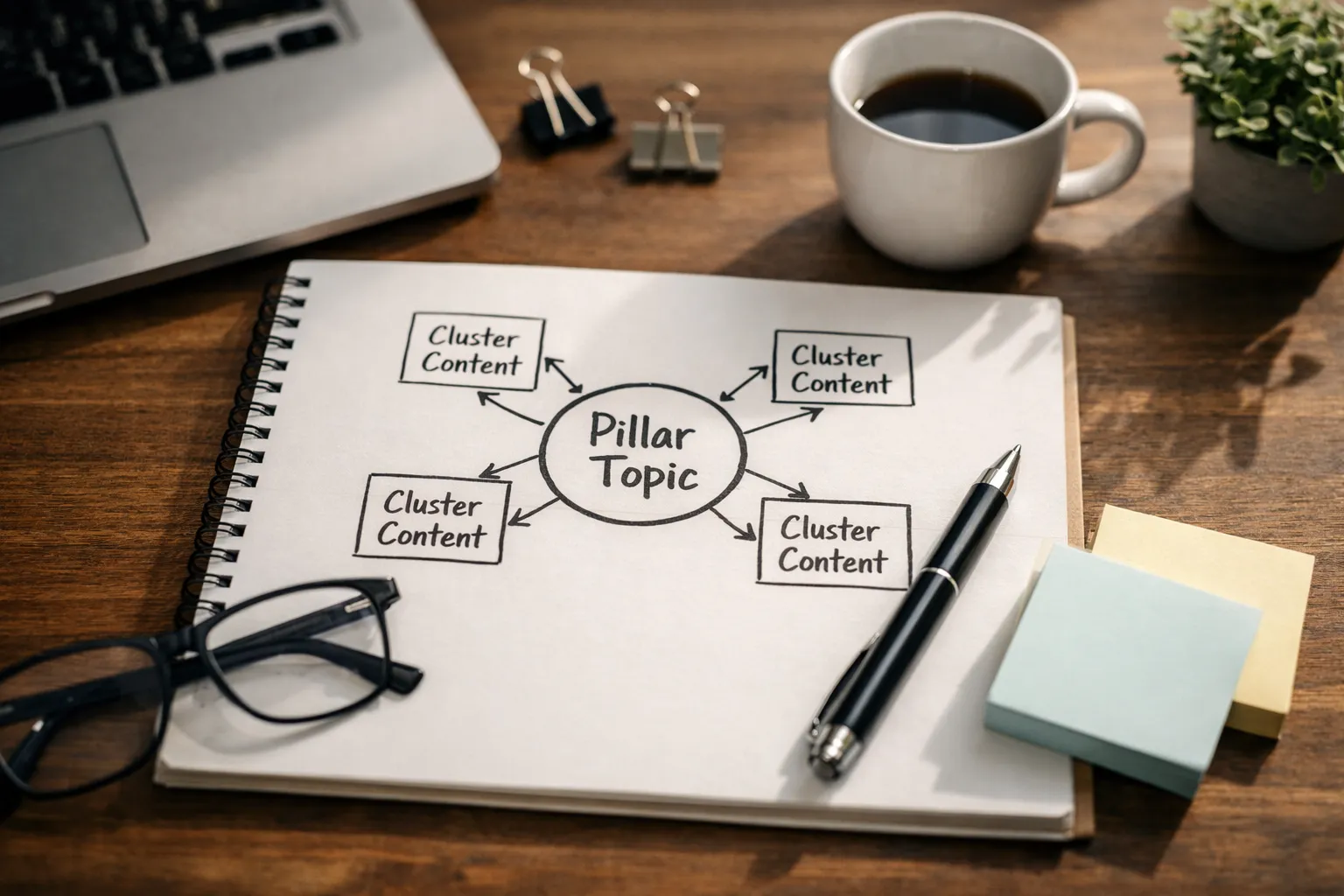 seo-friendly blogging internal link map for a pillar and cluster setup