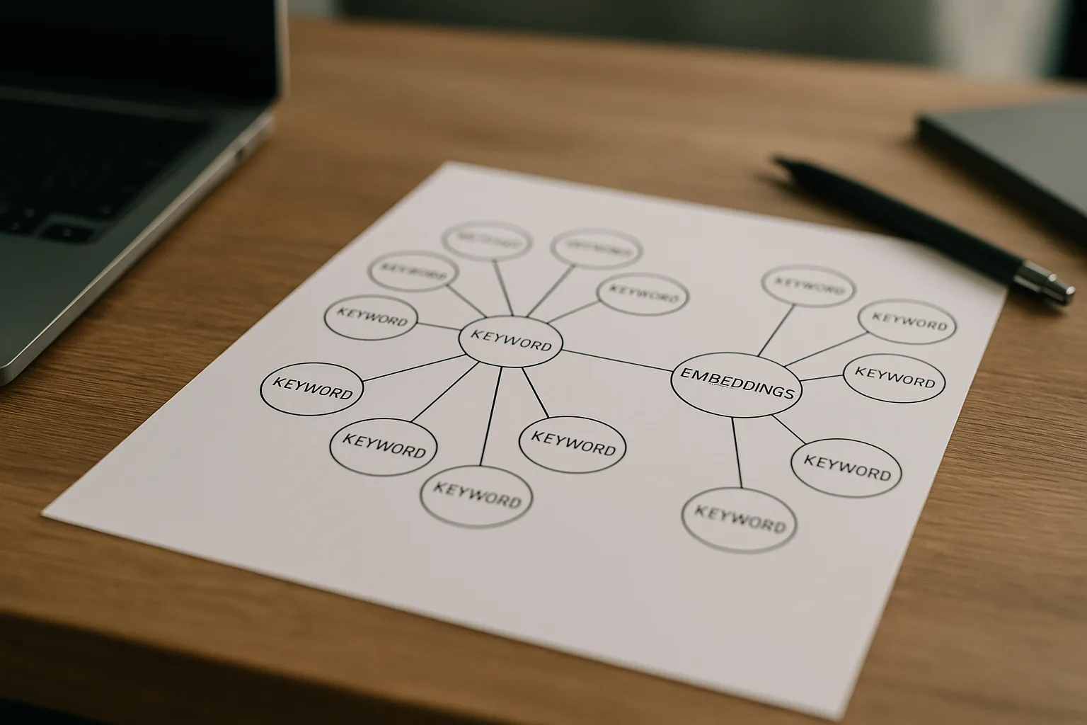 Diagram of keyword clustering with embeddings
